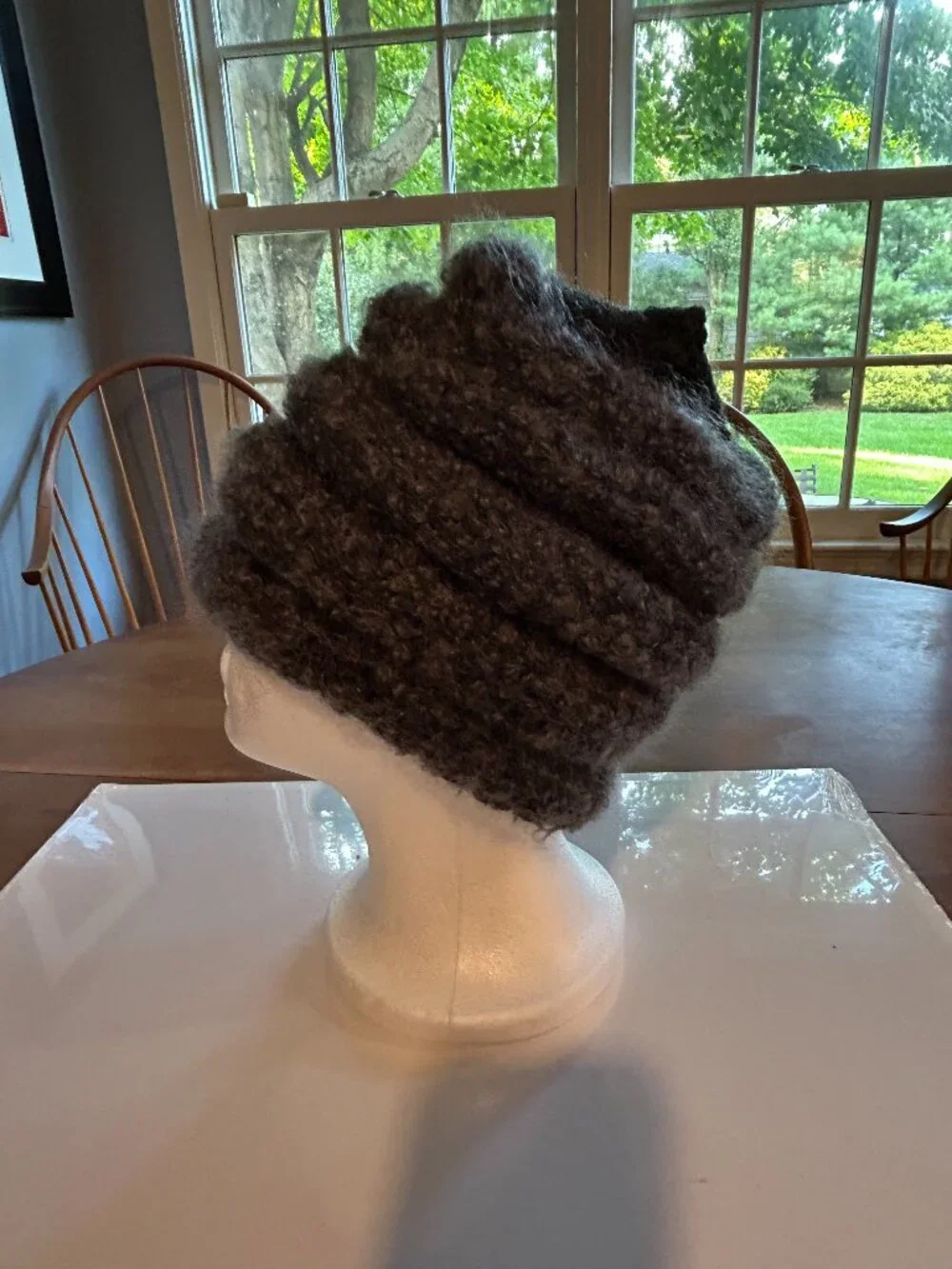 Danish Designer Mohair Knit Hat, Grey